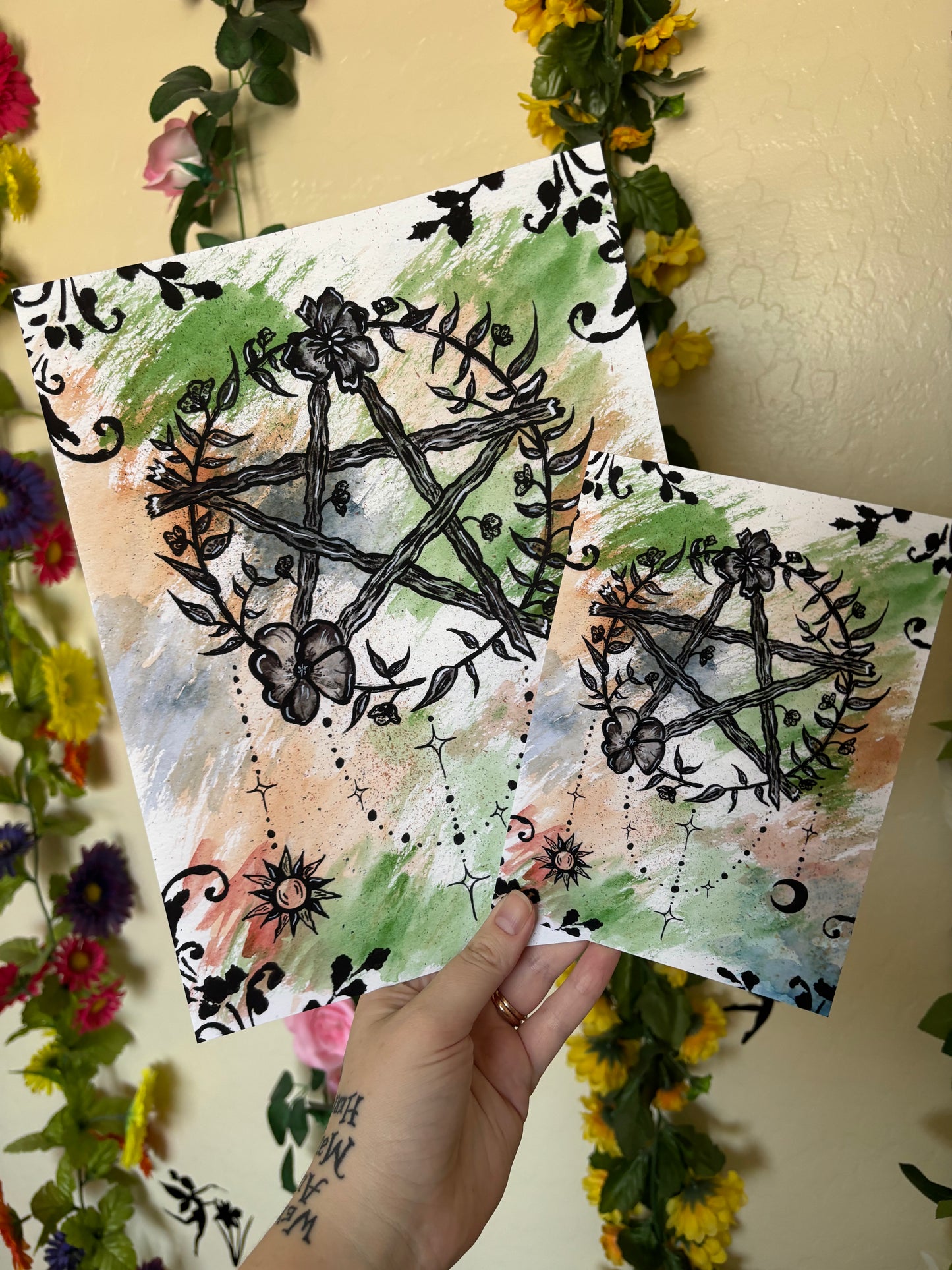 Pentacle Watercolor Art Print