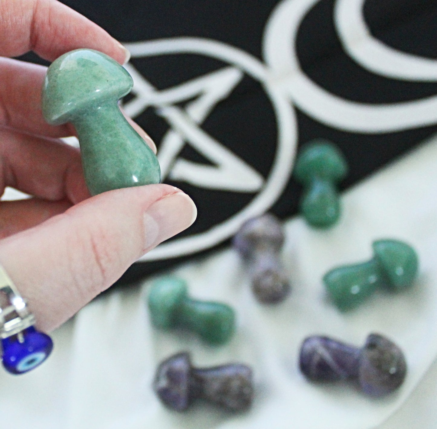 Crystal Mushrooms Amethyst and Green Aventurine