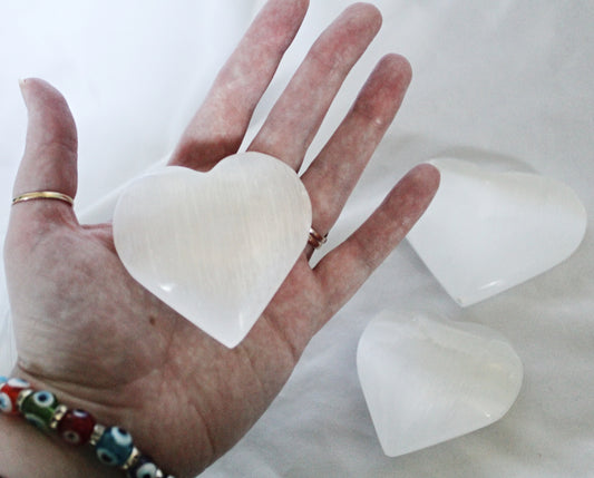 Selenite Large Heart