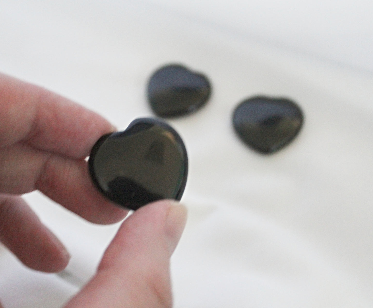 Black Obsidian Crystal Heart Carving