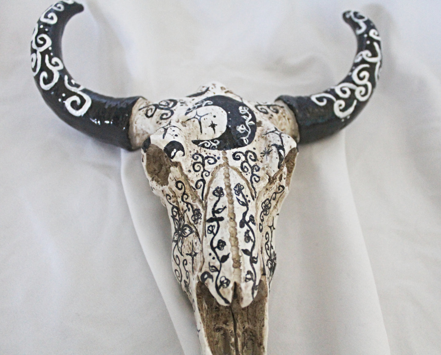 Hand Painted Bull Skull Wall Hanging