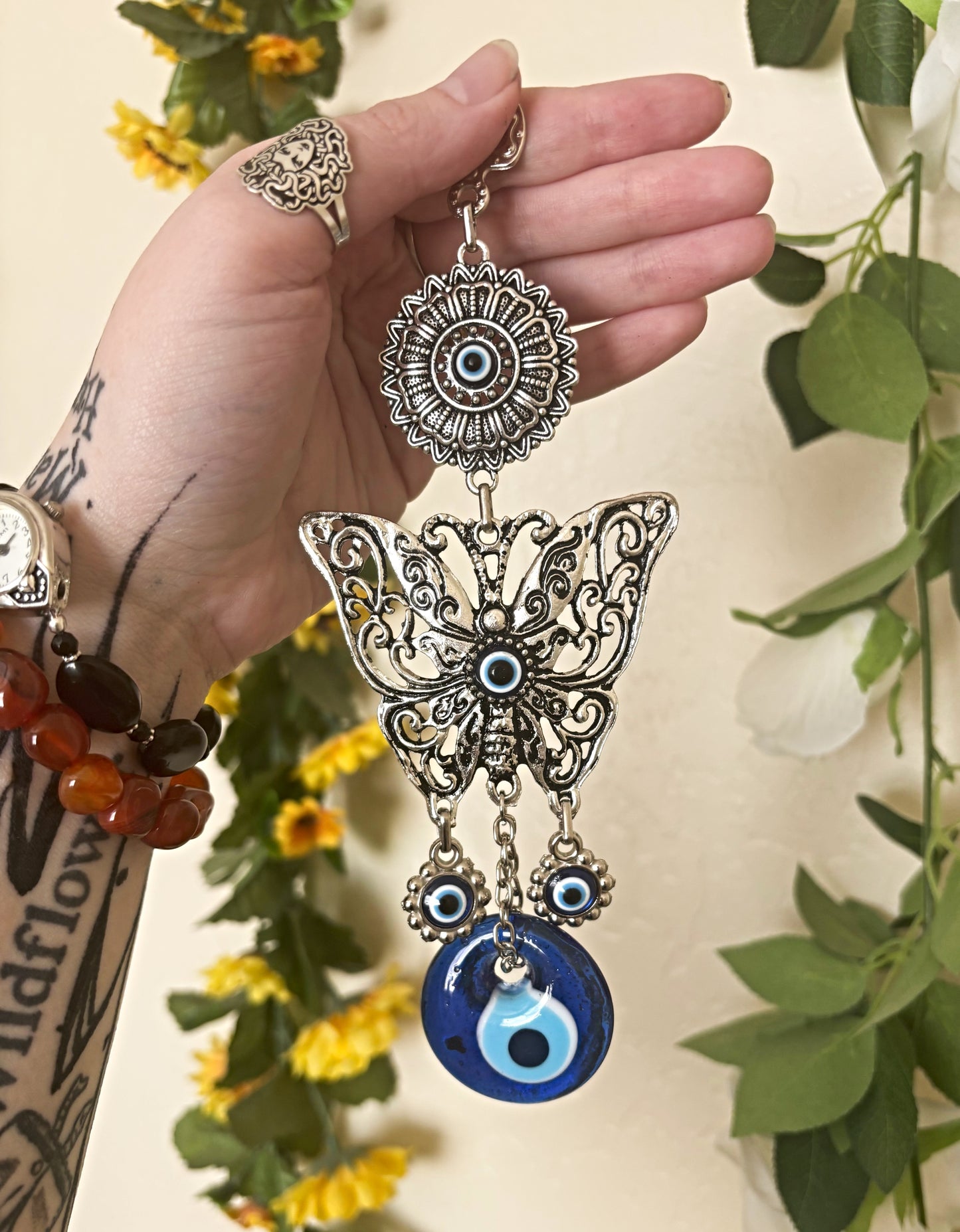 Butterfly Evil Eye Protection Nazar Wall Hanging