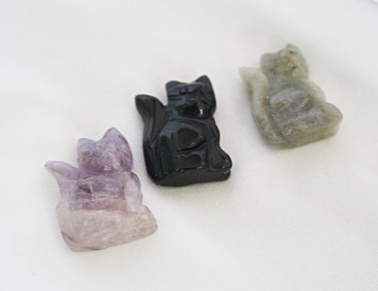 Cat Crystal Carvings