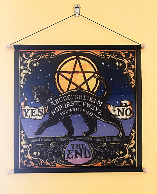 Ouija Cat Wall Banner