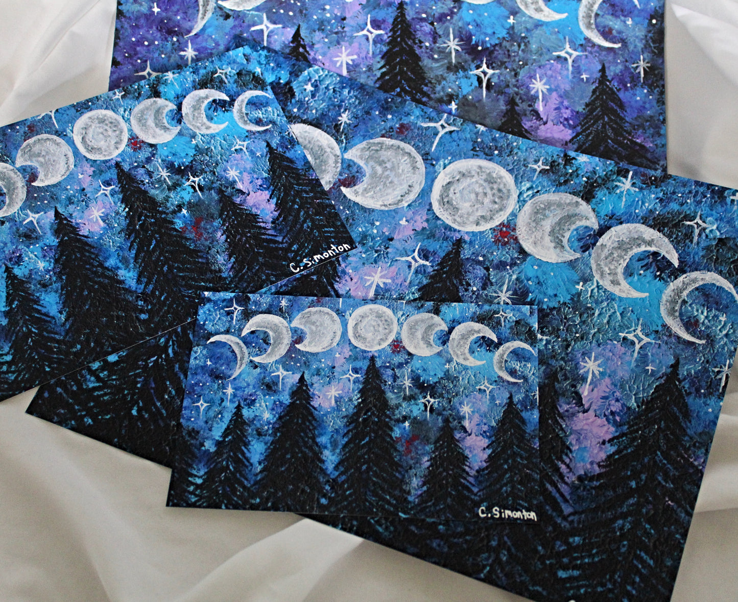 Moon Phases Forest Art Print