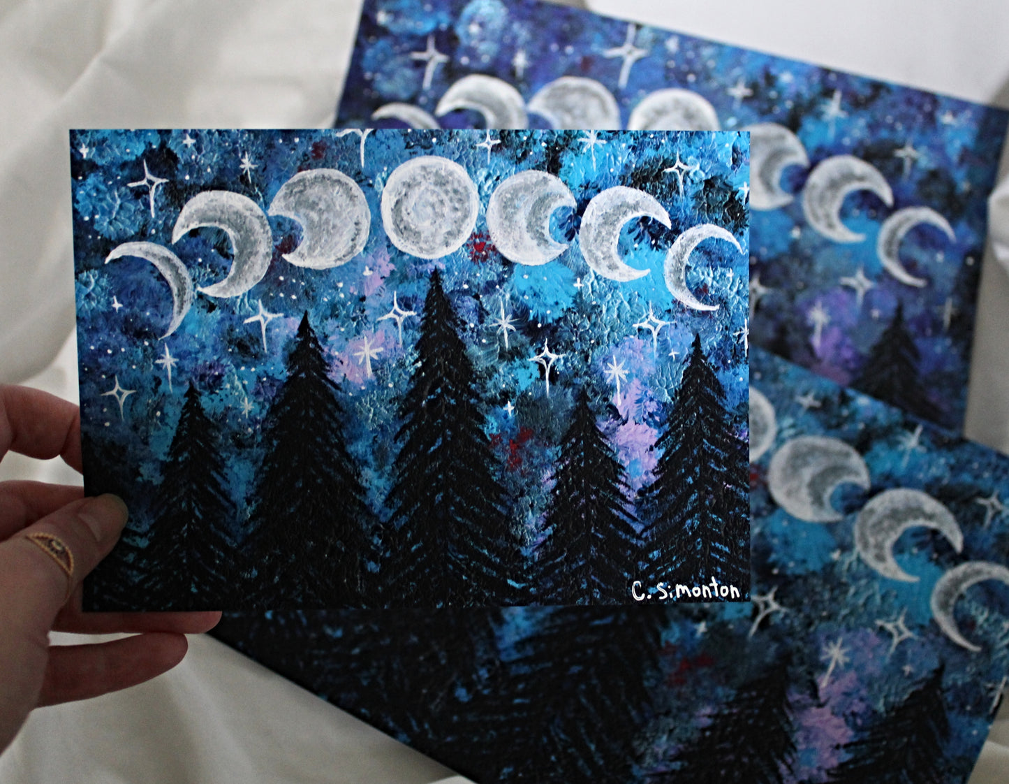 Moon Phases Forest Art Print