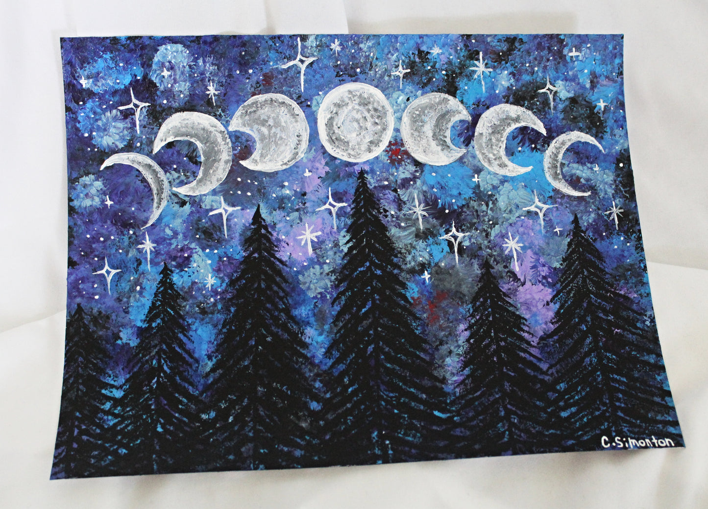 Moon Phases Forest Art Print