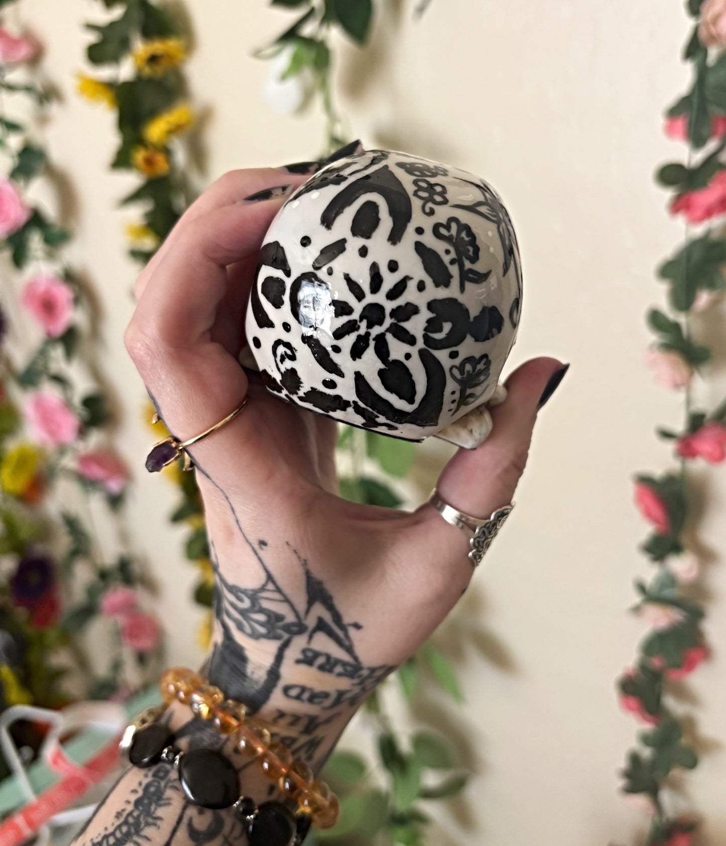 Hand Painted Moon Raven