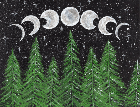 Forest Moon Phases Art Print
