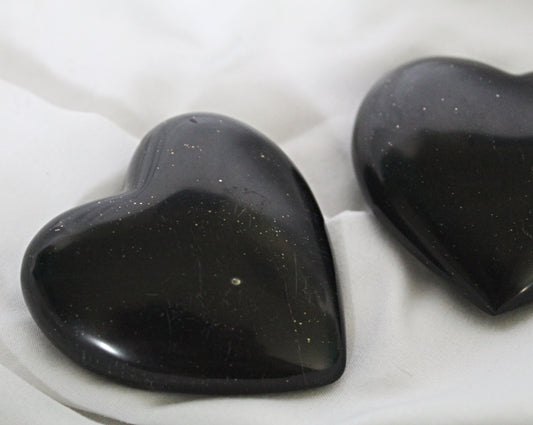 Black Jade Polished Heart