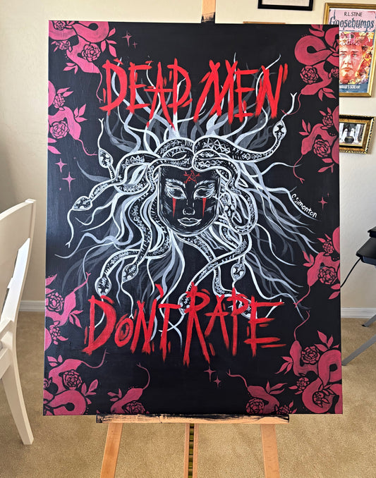Medusa Dead Men Don't Rape Acrylic Painting