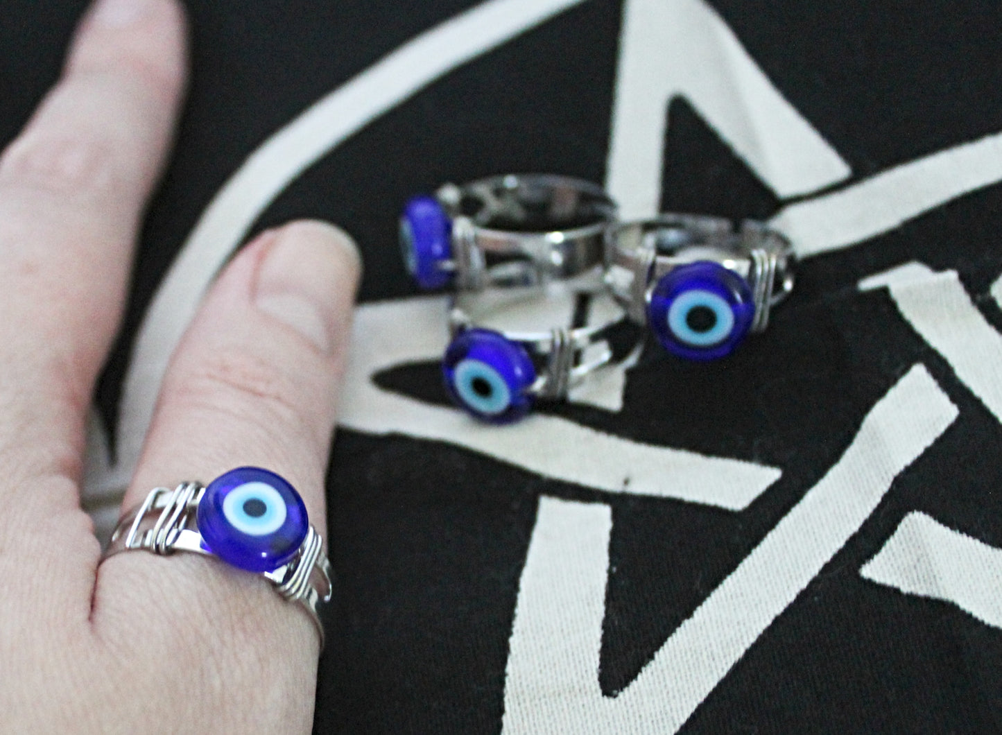 Evil Eye Protection Adjustable Ring