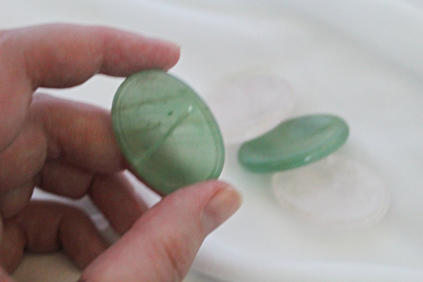 Green Aventurine and Rose Quartz Worry Stone