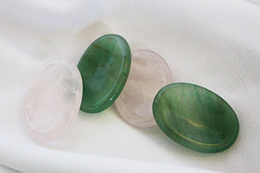 Green Aventurine and Rose Quartz Worry Stone
