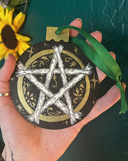 Hand Painted Pentacle Ornament