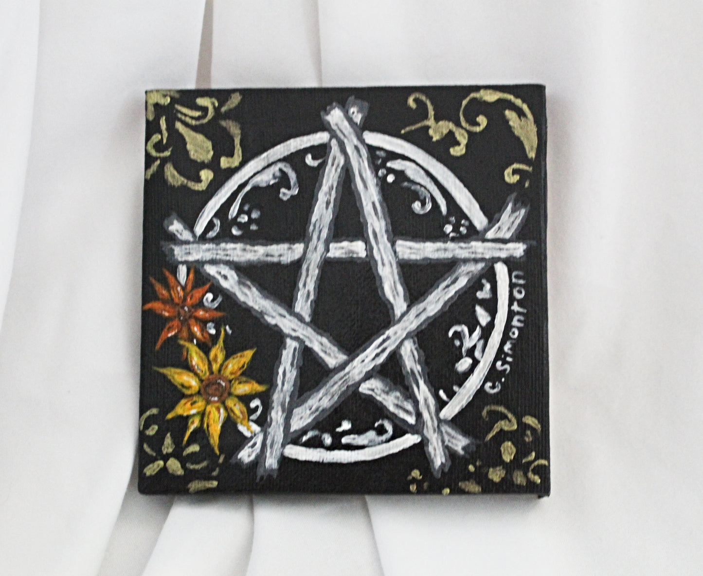 Small Pentacle Sunflower Canvas Painting