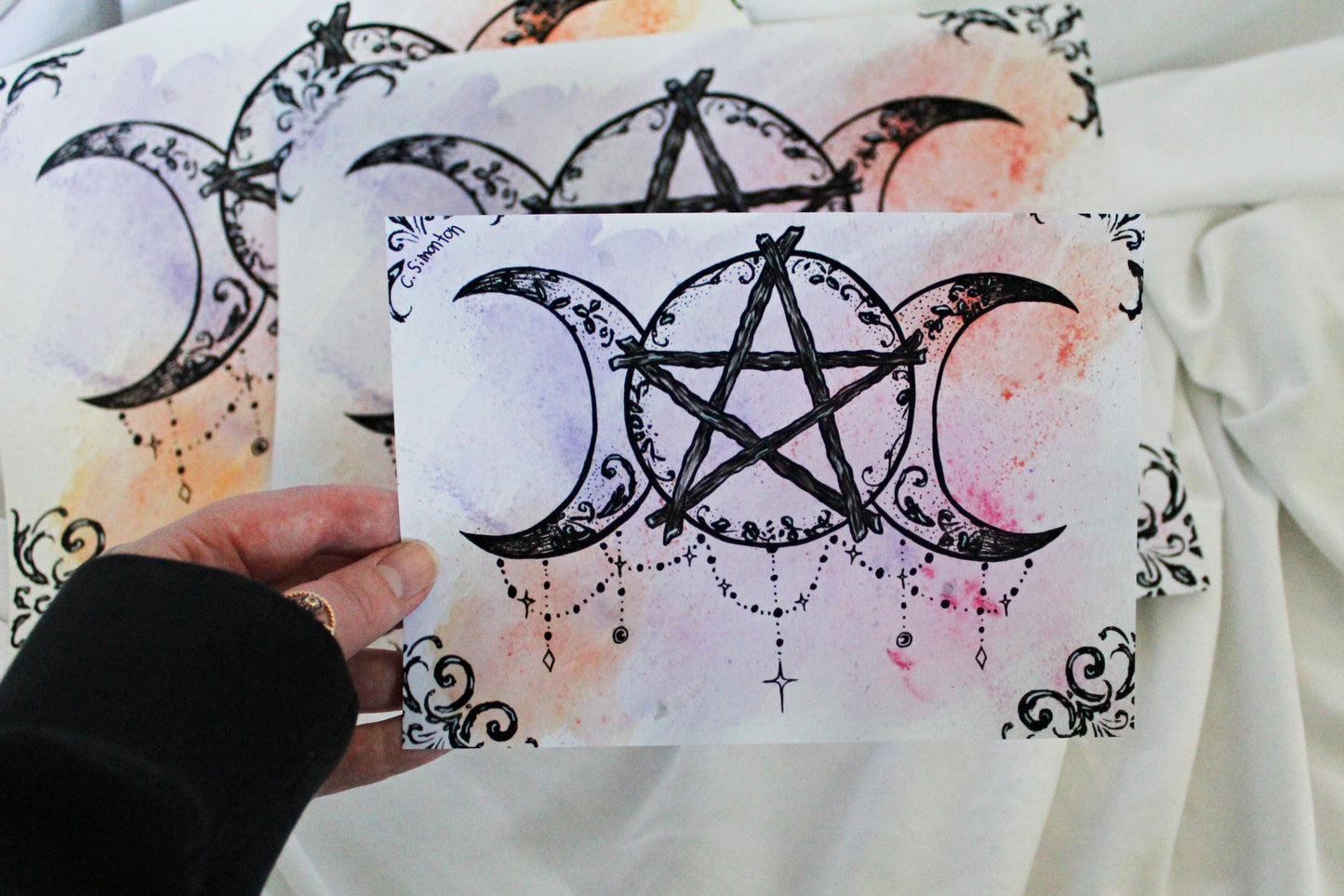Triple Moon Pentacle Art Print