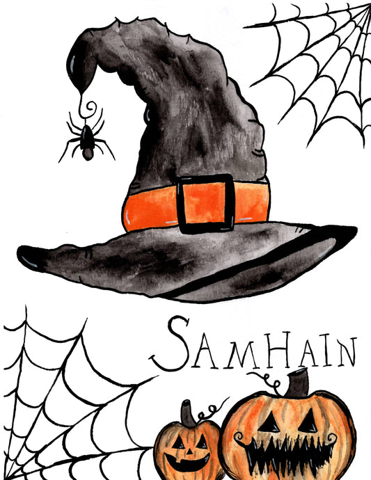 Samhain Witch Hat Art Print