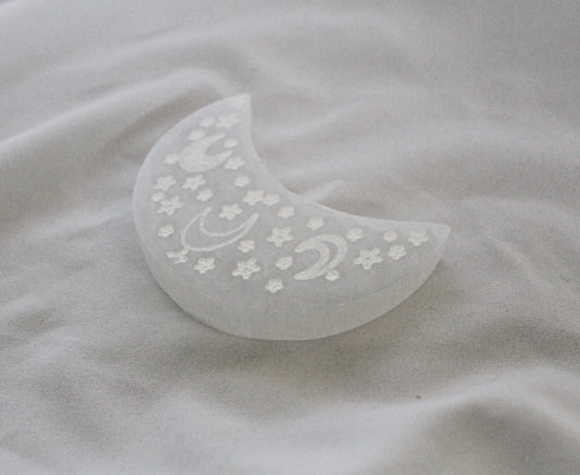Selenite Moon Plate