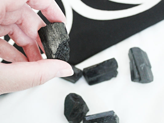Small Black Tourmaline Raw Crystals
