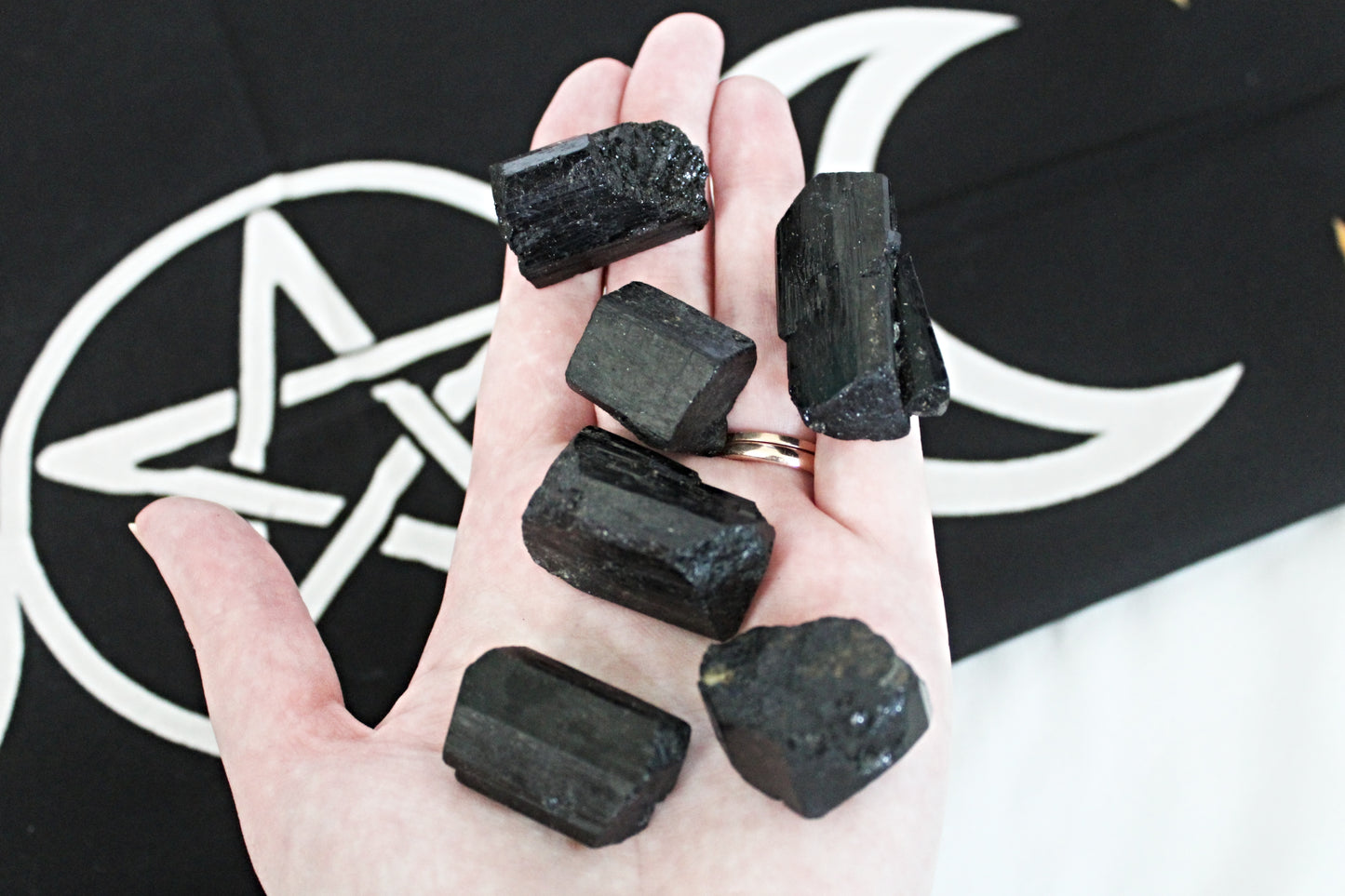 Small Black Tourmaline Raw Crystals