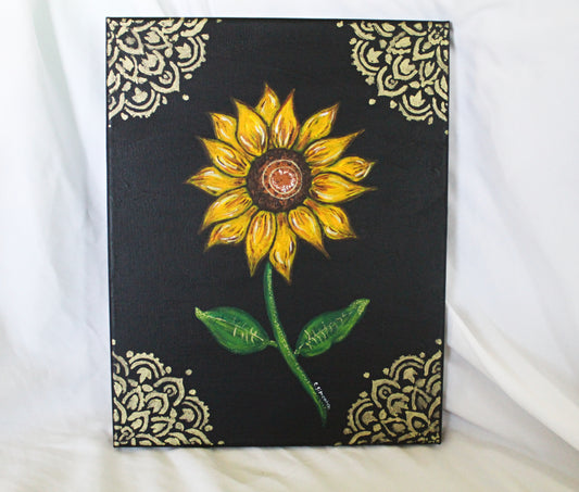 Sunflower Whimsigoth Acrylic Painting