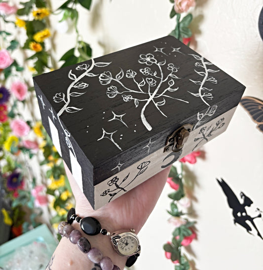 Hand Painted Wildflower Tarot Box