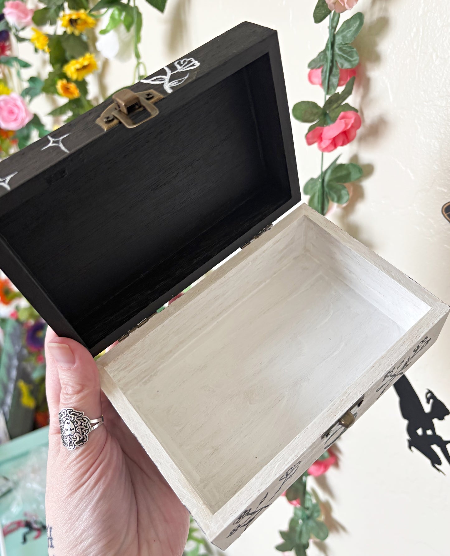 Hand Painted Wildflower Tarot Box