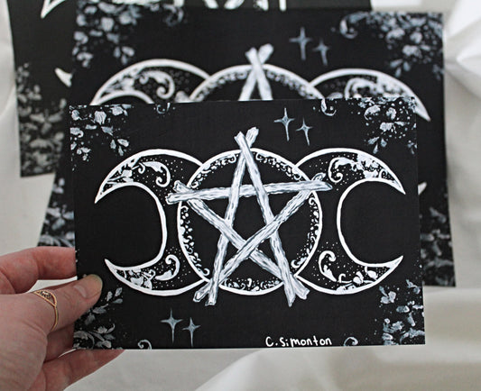 Triple Moon Pentacle Art Print