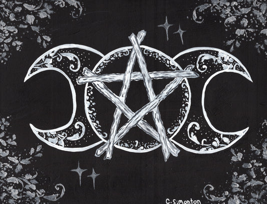 Triple Moon Pentacle Art Print