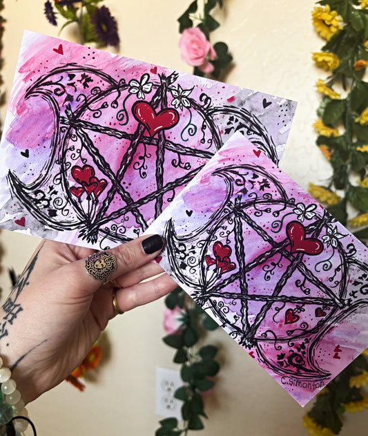 Valentine's Day Triple Moon Art Print