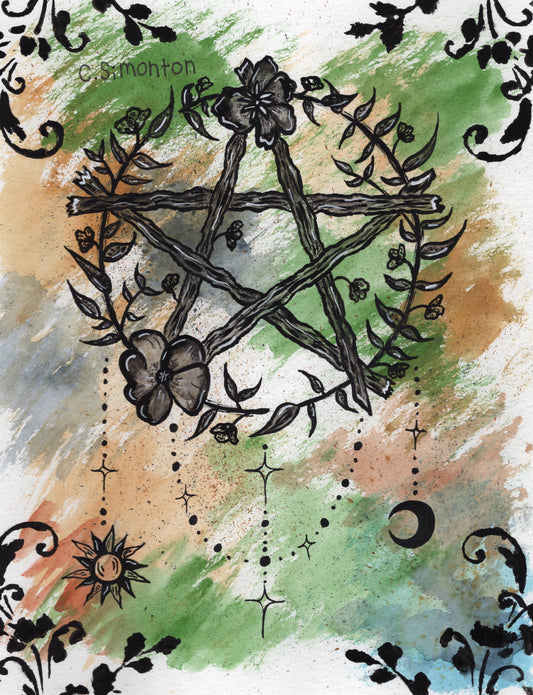 Pentacle Watercolor Art Print