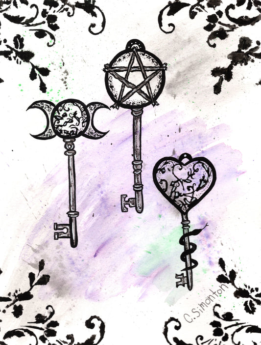 Witchy Key Art Print