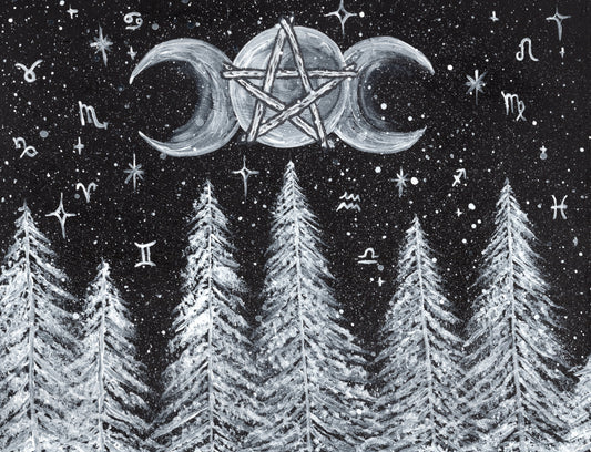 Forest Triple Moon Art Print