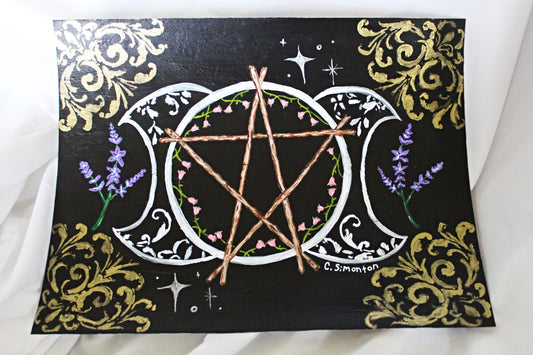 Whimsigoth Triple Moon Pentacle Art Print