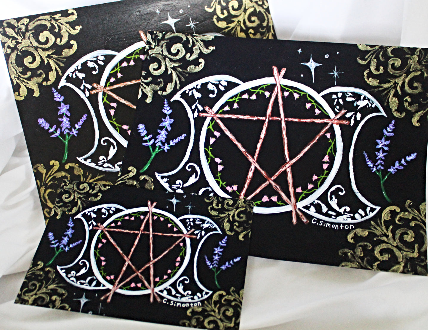 Whimsigoth Triple Moon Pentacle Art Print