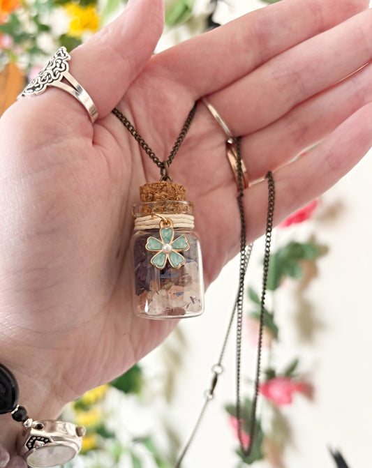Wildflower Spell Jar Necklace
