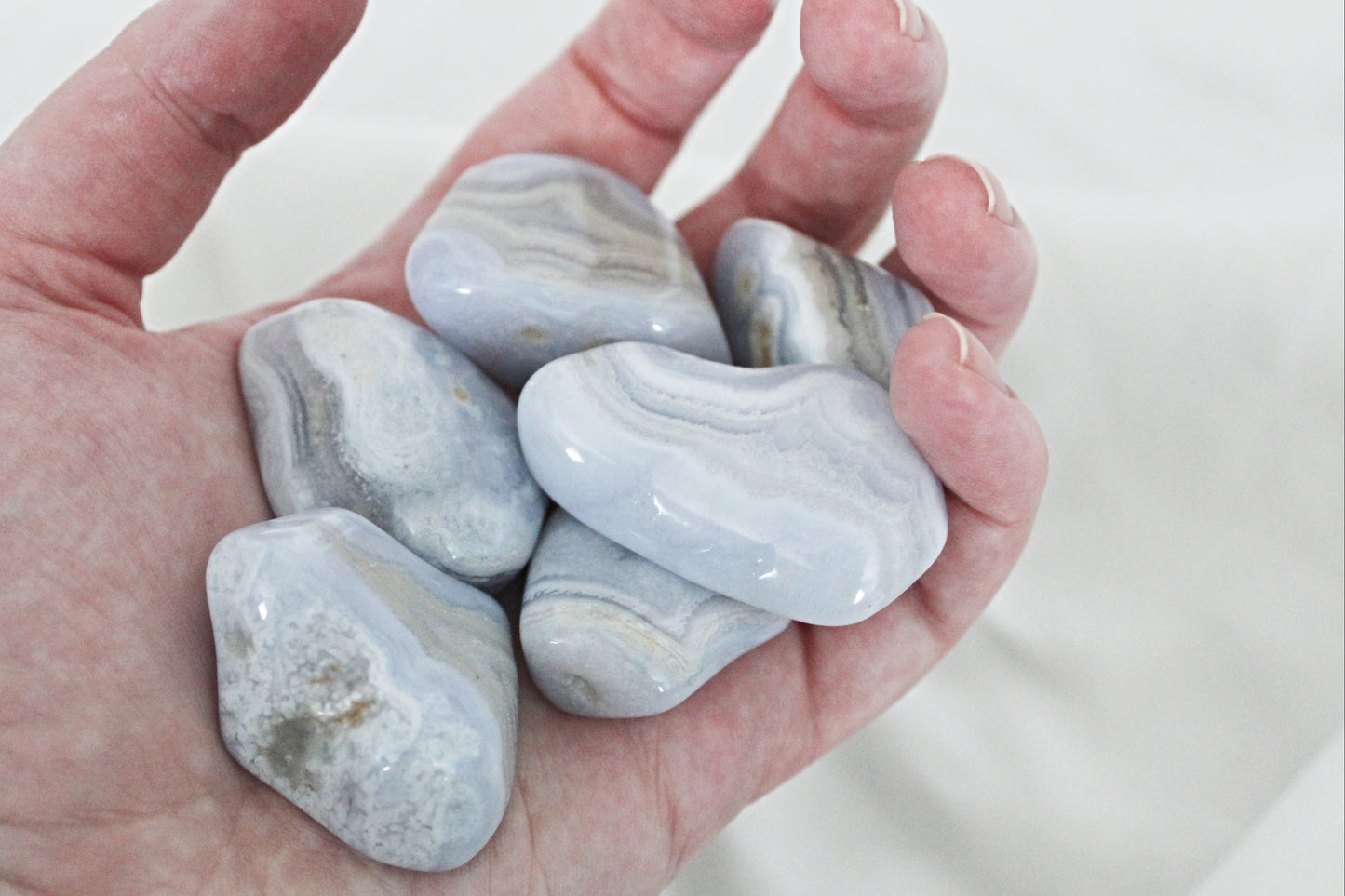 Blue Lace Agate Tumbled Stones