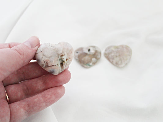 Flower Agate Hearts