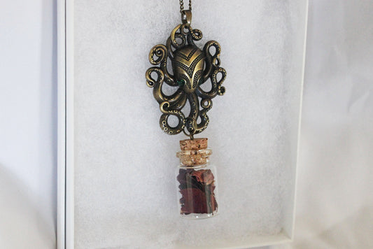 Octopus Spell Jar Necklace - Wildflower Moon Magic