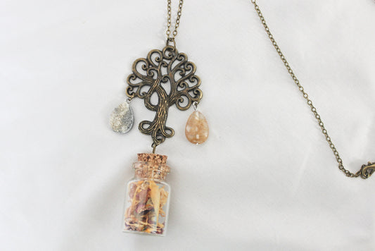 Tree Spell Jar Necklace - Wildflower Moon Magic