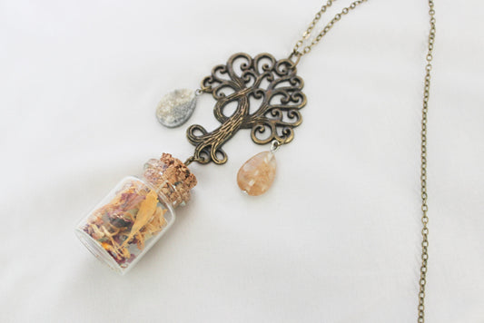 Tree Spell Jar Necklace - Wildflower Moon Magic