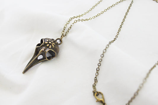 Raven Skull Necklace - Wildflower Moon Magic