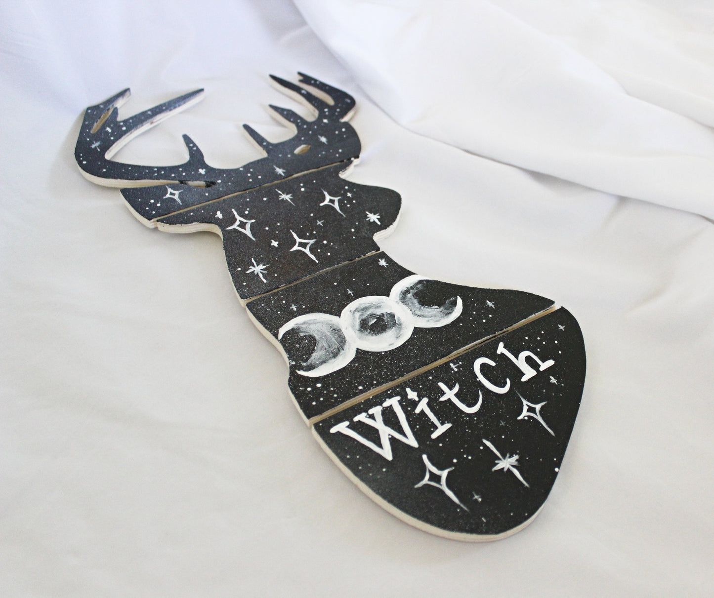Triple Moon Witchy Deer Wall Hanging - Wildflower Moon Magic