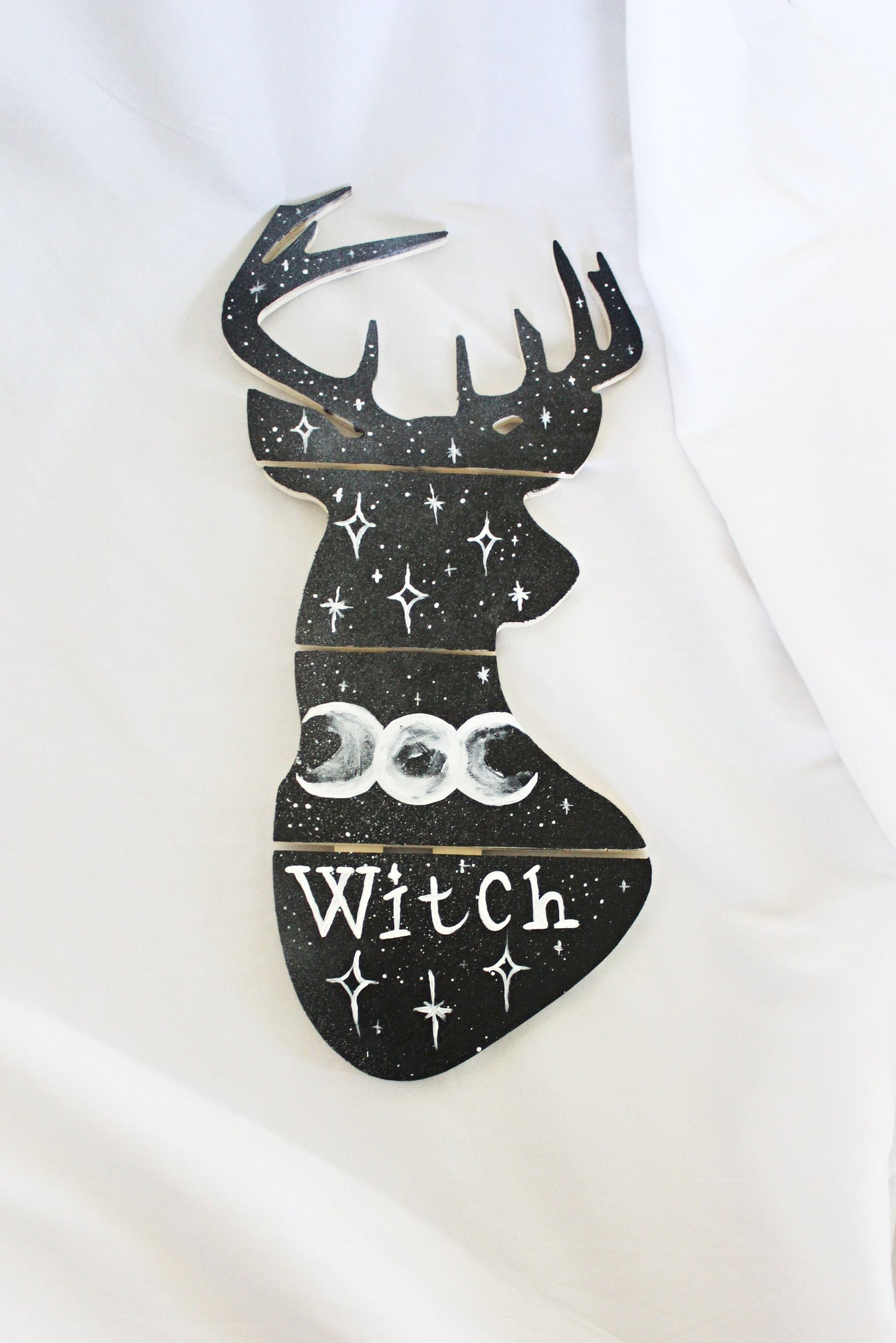 Triple Moon Witchy Deer Wall Hanging - Wildflower Moon Magic