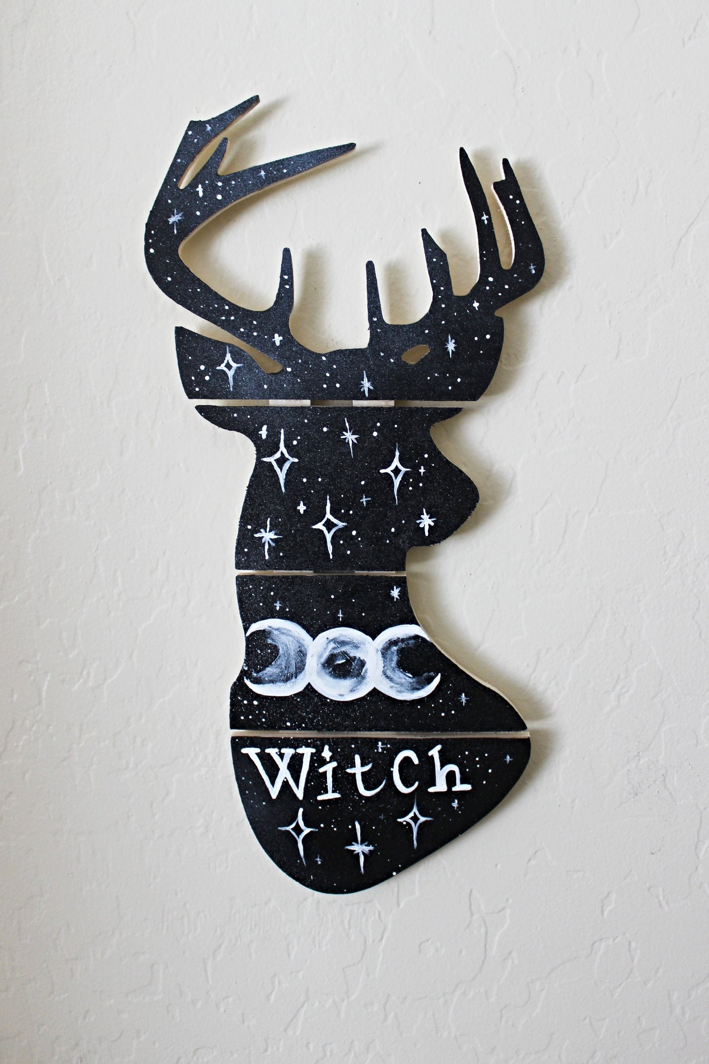 Triple Moon Witchy Deer Wall Hanging - Wildflower Moon Magic