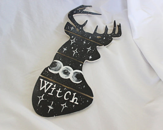 Triple Moon Witchy Deer Wall Hanging - Wildflower Moon Magic