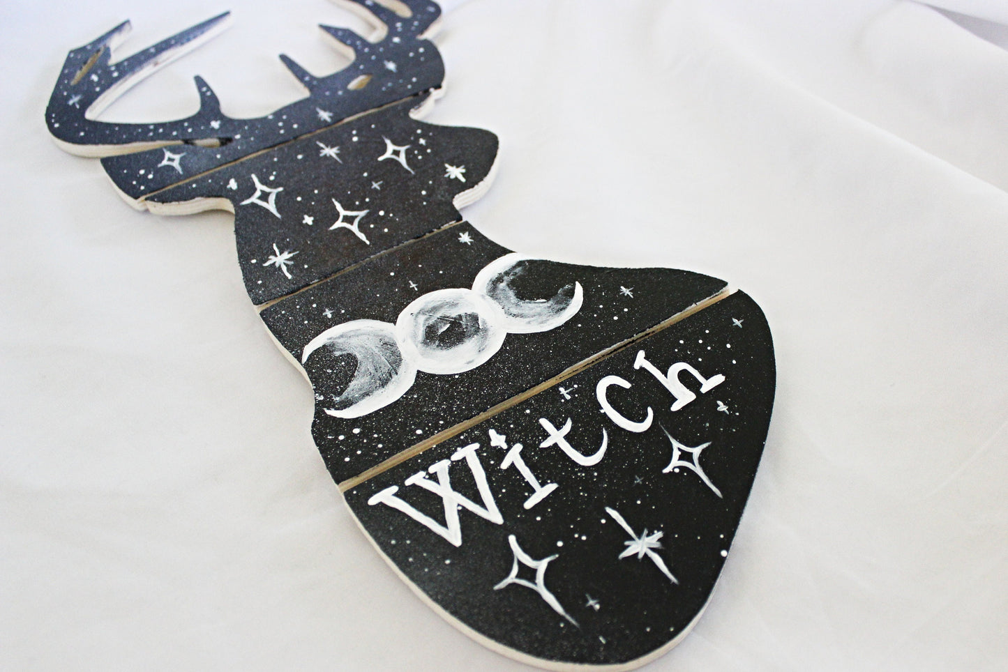Triple Moon Witchy Deer Wall Hanging - Wildflower Moon Magic