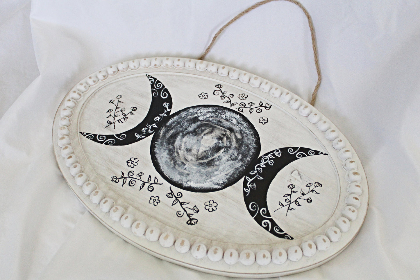 Triple Moon and Wildflowers Wall Hanging - Wildflower Moon Magic