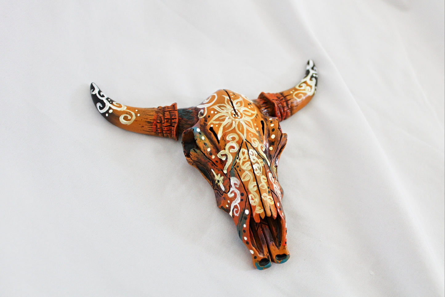 Miniature Bull Skull Floral Wall Hanging